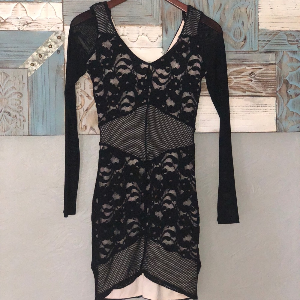 Material Girl lace sheer bodycon dress
